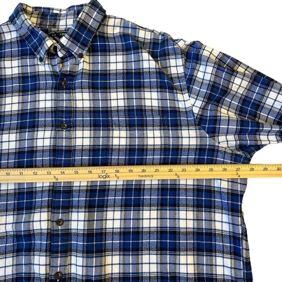 Heavy Fall Winter Flannel Plaid Lands End Men’s Button Down XXL - Picture 3 of 9